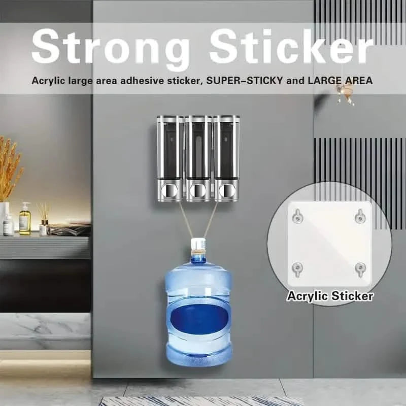 3-Chamber Shower Dispenser - Wall Mounted, No Leakage, No Drill