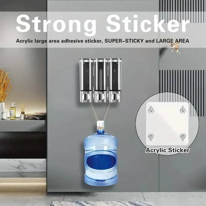 3-Chamber Shower Dispenser - Wall Mounted, No Leakage, No Drill