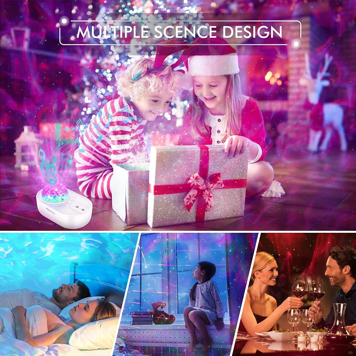 3-in-1 Galaxy Night Light Projector with Remote Control