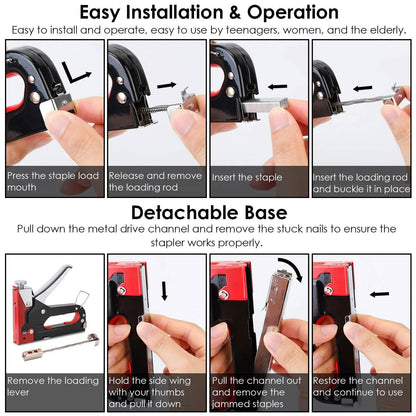 3-in-1 Heavy Duty Manual Nail Stapler Kit