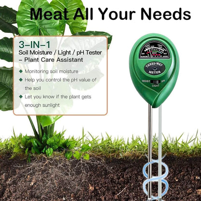 3-in-1 Soil Moisture Meter Probe Tester pH/Light for Plants