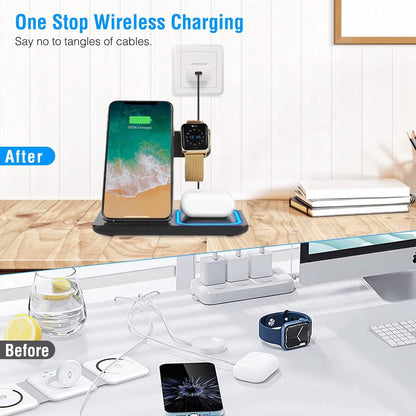 3-in-1 Wireless Fast Charging Station Dock Foldable
