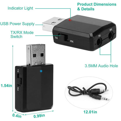 3-in-1 Wireless V5.0 USB Audio Transmitter Receiver