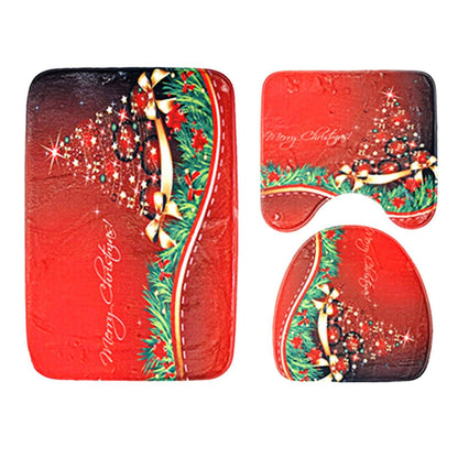 3-Pack: Christmas Bathroom Rugs Set