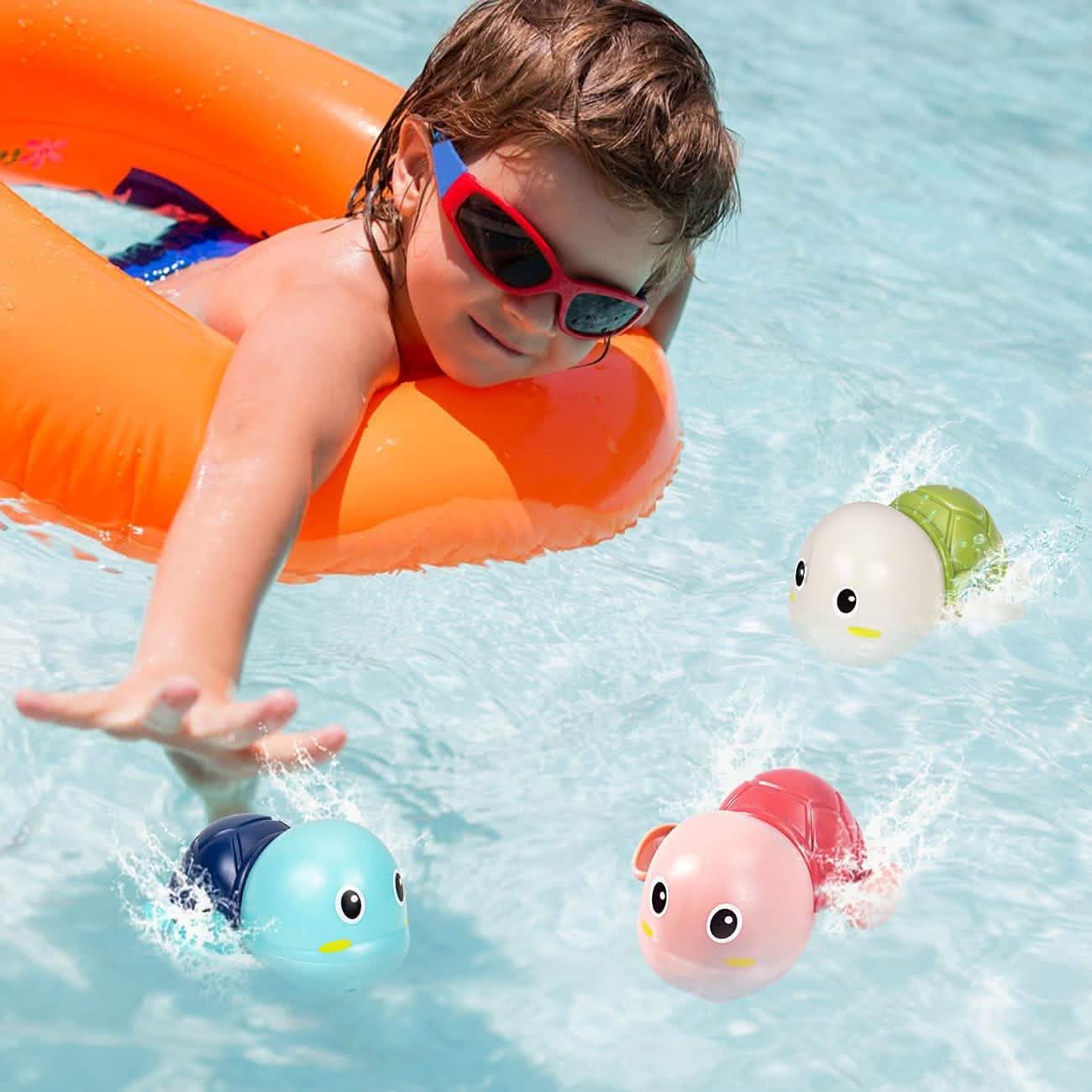 3-Pack: Cute Swimming Turtle Bath Toys