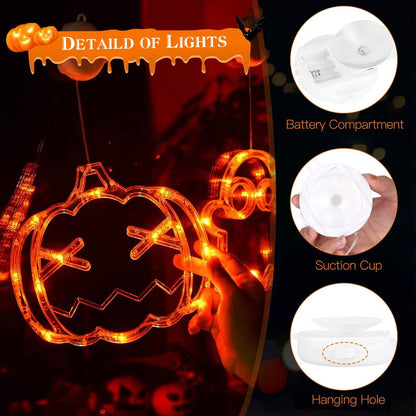 3-Pack: Halloween Window Light with Suction Cup Hanging Holes