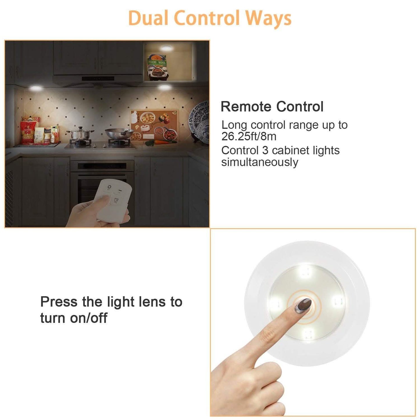 3-Pack: LED Wireless Puck Closet Lights