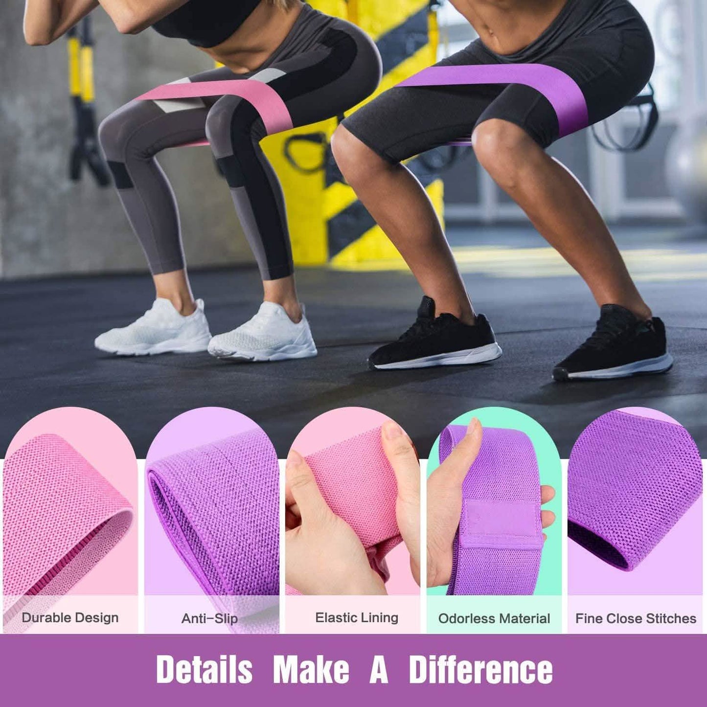3-Pack: Resistance Bands for Legs and Butt Exercise
