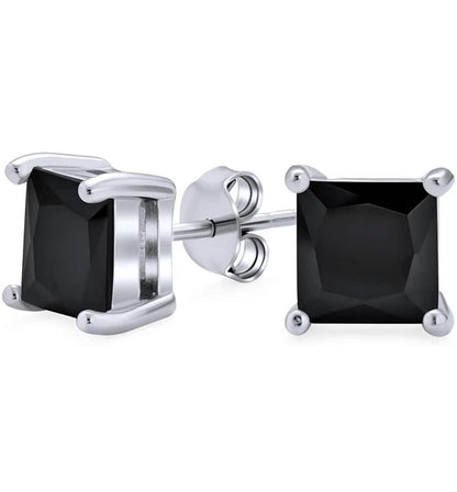 3-Pack: Sterling Silver Princess Cut Studs