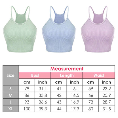 3-Pack: Women Crop Basic Tank Top Ribbed Knit Sleeveless