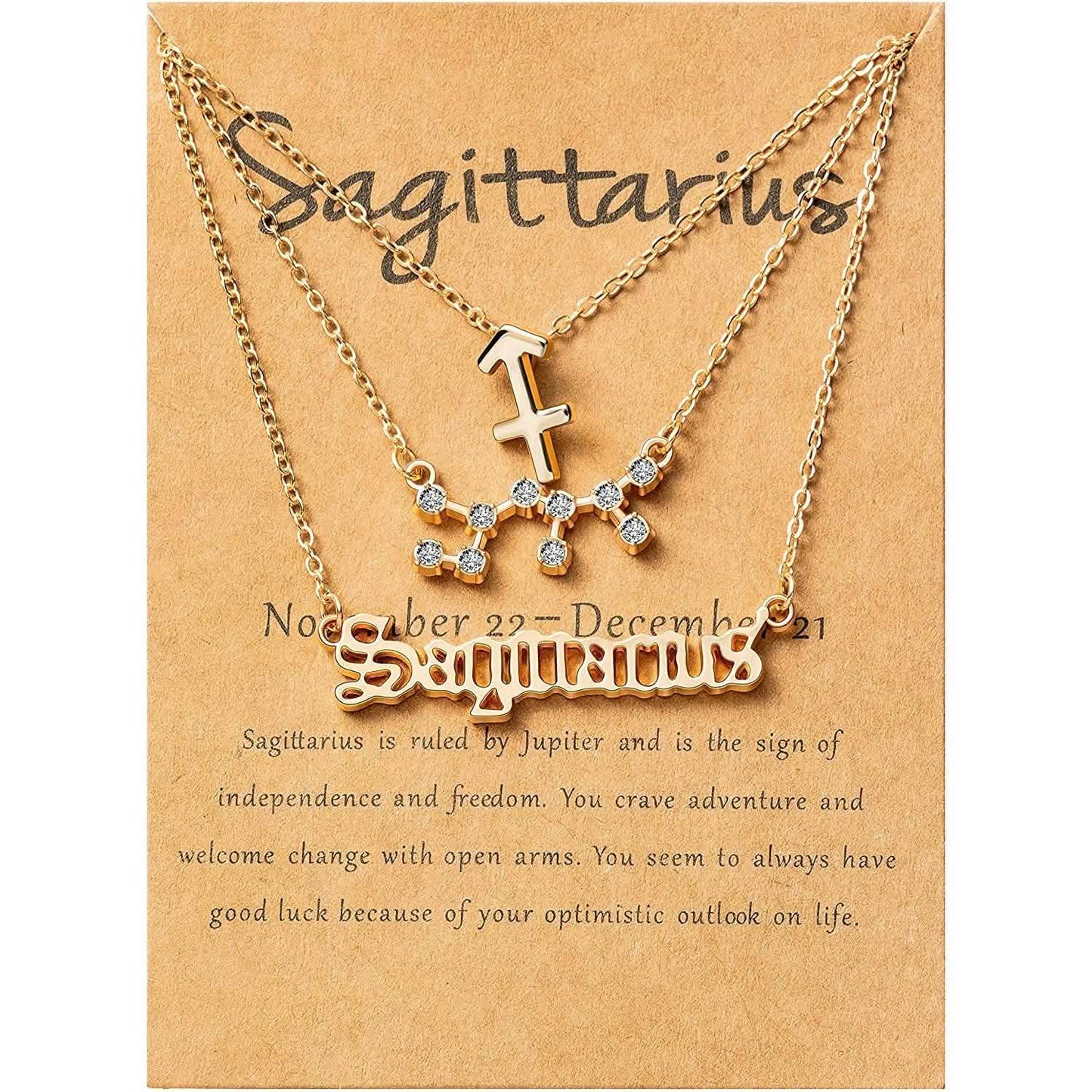 3-Piece: Constellation Zodiac Layer Necklaces