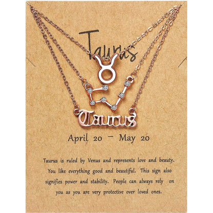 3-Piece: Constellation Zodiac Layer Necklaces
