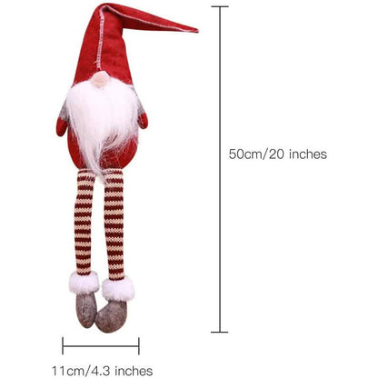 3 Piece: Handmade Sitting Long-Legged Christmas Elf Bottle Decoration Set