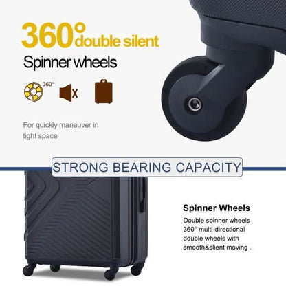 3-Piece Set: Hardshell Lightweight Suitcase with TSA Lock Spinner Wheels