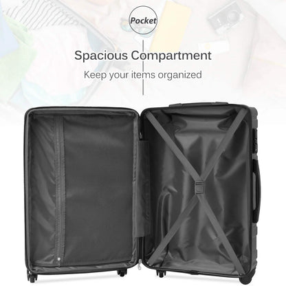 3-Piece Set: Luggage Set Hardside Spinner Suitcase With TSA Lock