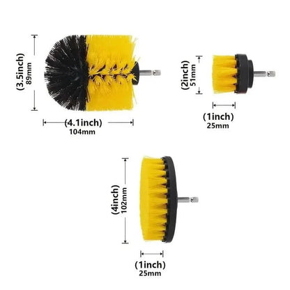 3-Piece Set: Power Scrubber Wash Cleaning Brushes Tool Kit