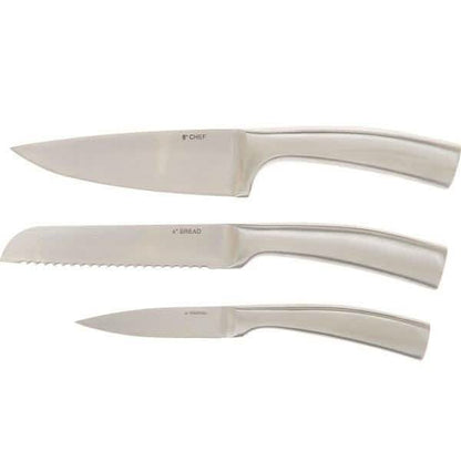 3-Piece: Valerie Bertinelli SS Metallic Knife Set