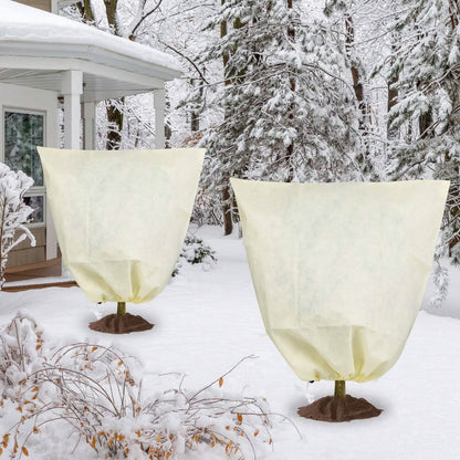 3-Pieces: Winter Plant Cover Bags with Drawstring