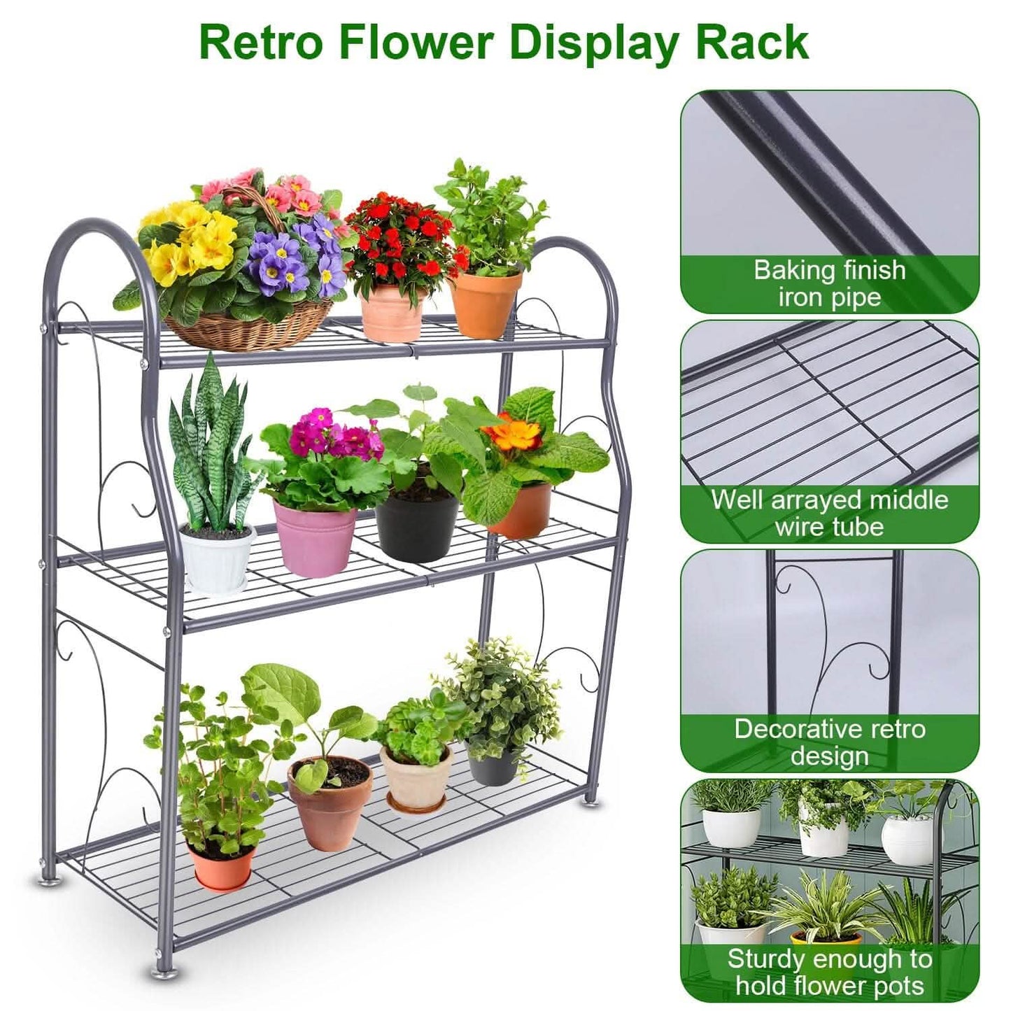 3-Tier Plant Stand Shelf Display Rack