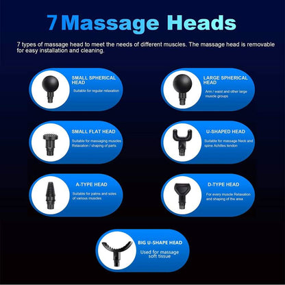30 Speed Deep Tissue  Ultra-Quiet Muscle Massage Gun with 7 Heads