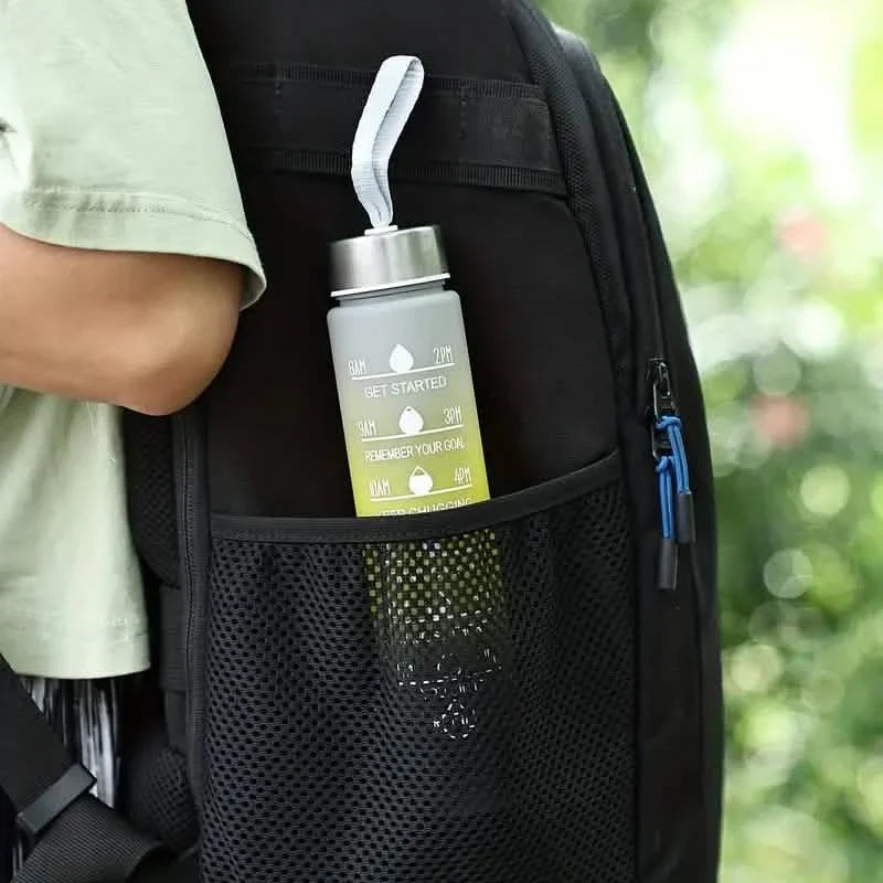 300ml Gradient Color Frosted Water Bottle With Straw