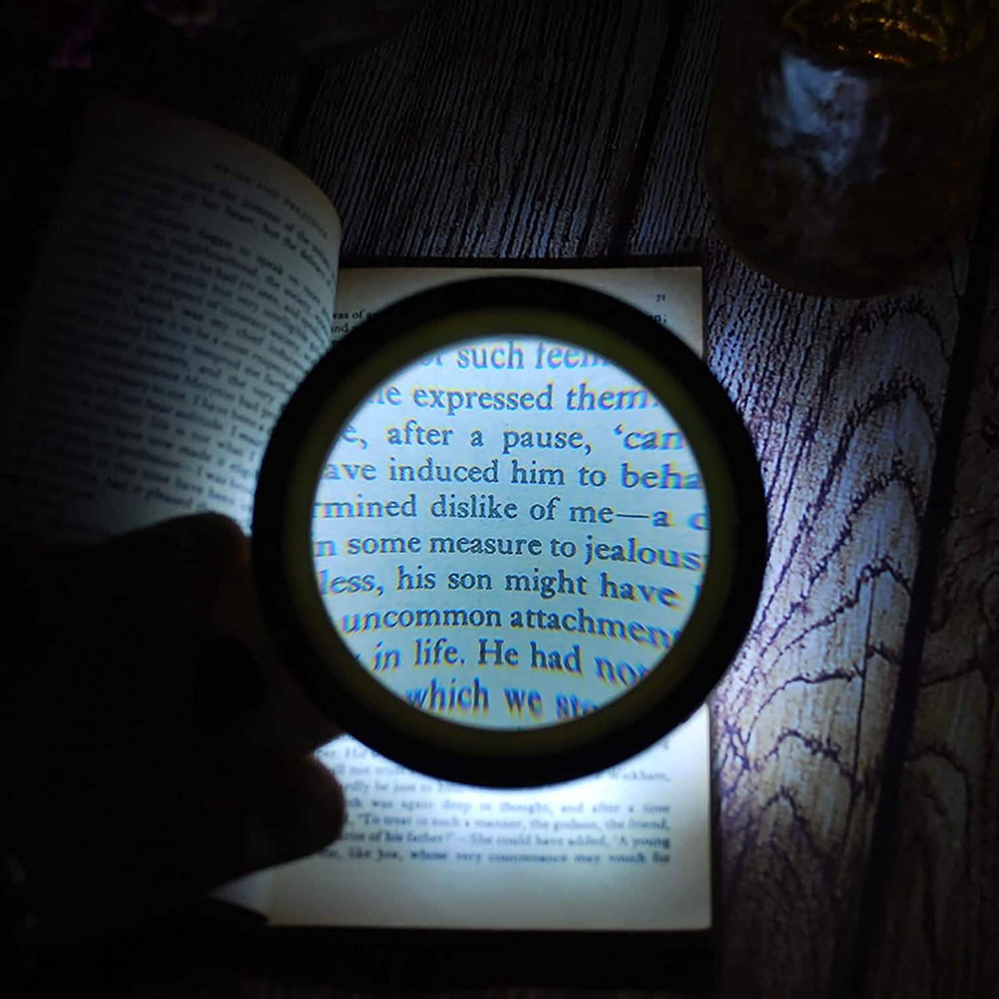 30X Handheld Large Magnifying Glass 12 LED Illuminated Lighted Magnifier