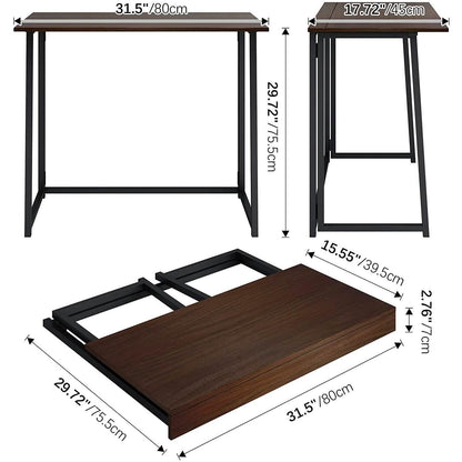 31.5" Small Desk No-Assembly Folding Computer Desk