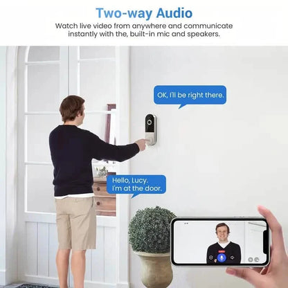 1080P HD Smart Doorbell Camera with AI Detection & Night Vision