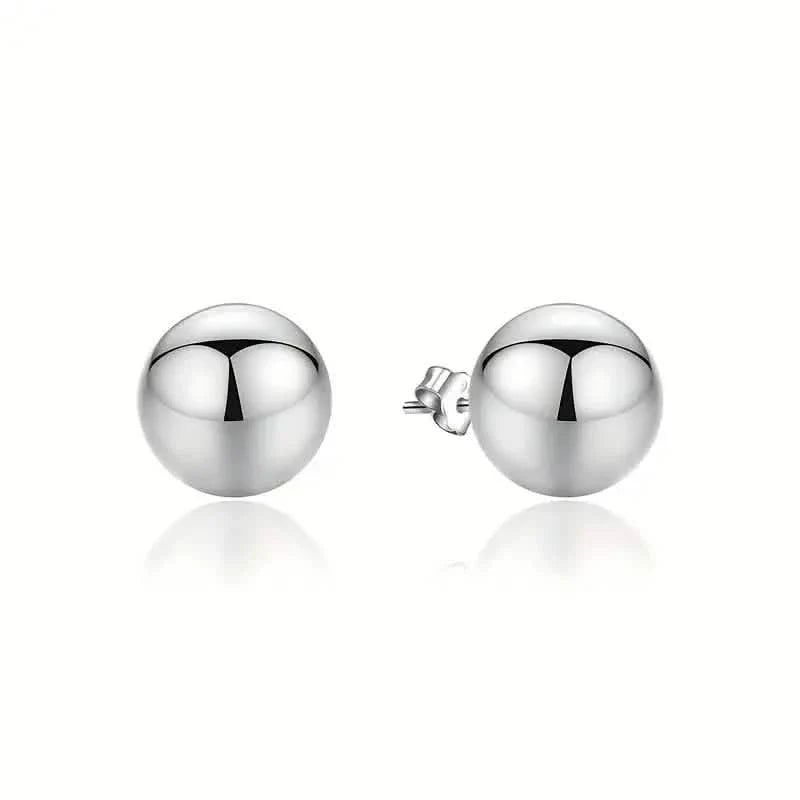 Stainless Steel Hypoallergenic Ball Shaped Stud Earrings