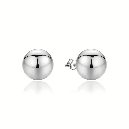 Stainless Steel Hypoallergenic Ball Shaped Stud Earrings