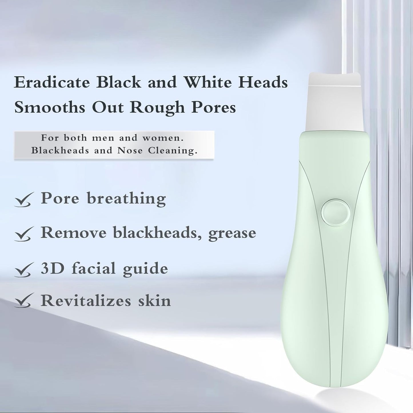 Skin Scrubber Face Spatula Skin Spatula Pore Cleaner Blackhead Remover Tools for Facial Deep Cleansing Skin Care Tool for Men and Women (Green)