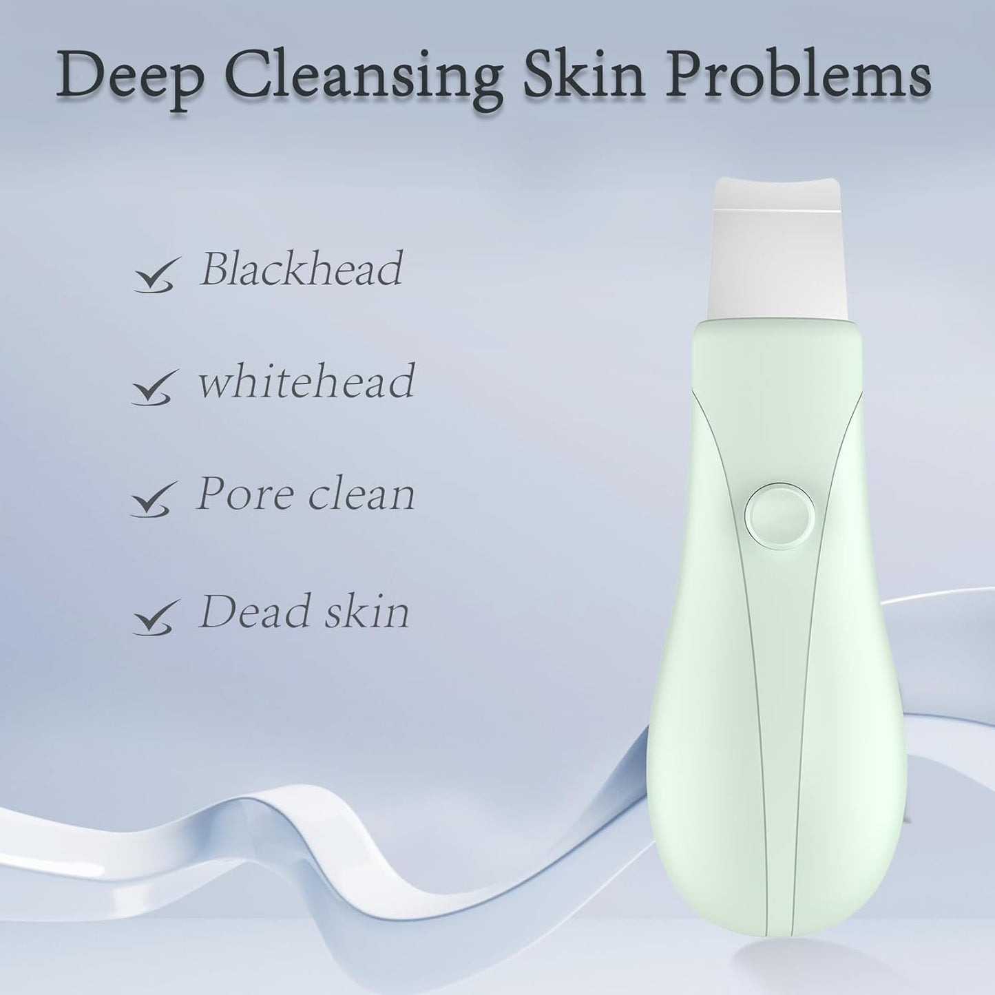 Skin Scrubber Face Spatula Skin Spatula Pore Cleaner Blackhead Remover Tools for Facial Deep Cleansing Skin Care Tool for Men and Women (Green)