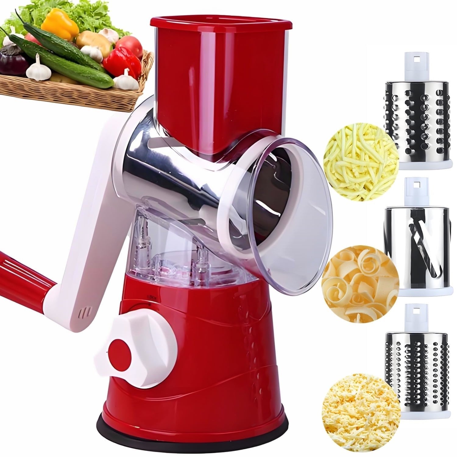 Manual Rotary Cheese Grater with Handle