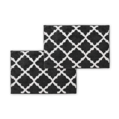 Bibb Home 1-2 Pack Trellis Micro Shag Bath Rugs 17" X 24"