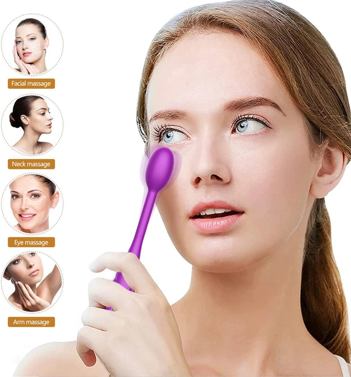 Handheld Massager Wand with Waterproof & Rechargeable & Personal Vibration Massager for Relieving Eyes Dark Circles,Puffiness,Fatigue -Purple