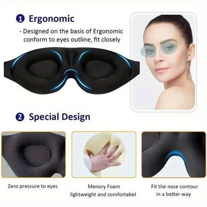3D Contoured Cup Sleeping Mask and Blindfold