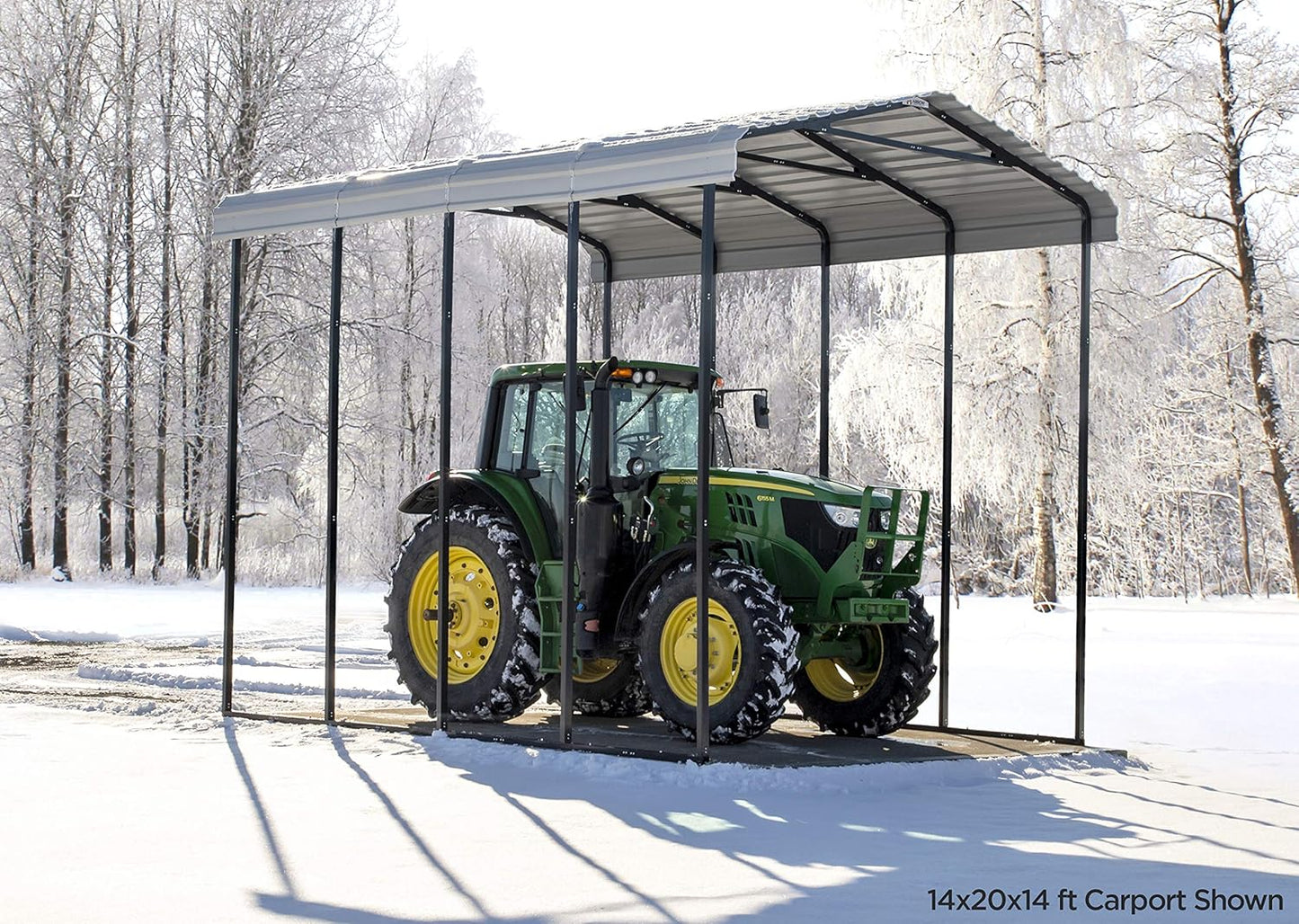 Carports Galvanized Steel Carport, RV Metal Carport Kit, 14' X 42' X 14', Charcoal