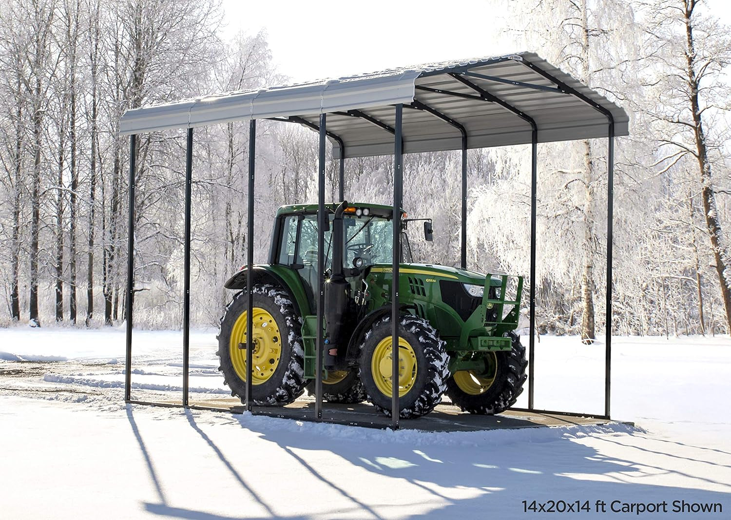 Carports Galvanized Steel Carport, RV Metal Carport Kit, 14' X 42' X 14', Charcoal