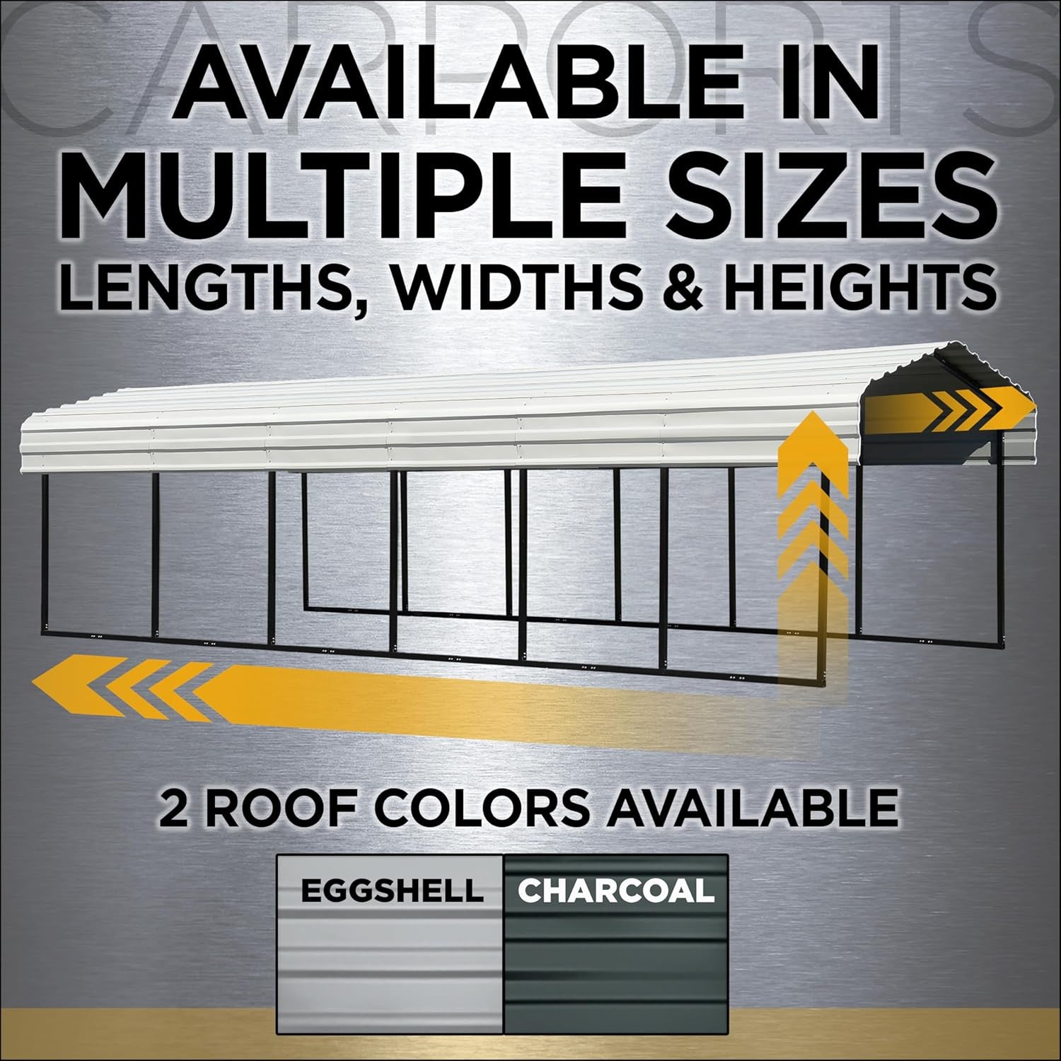 Carports Galvanized Steel Carport, RV Metal Carport Kit, 14' X 42' X 14', Charcoal
