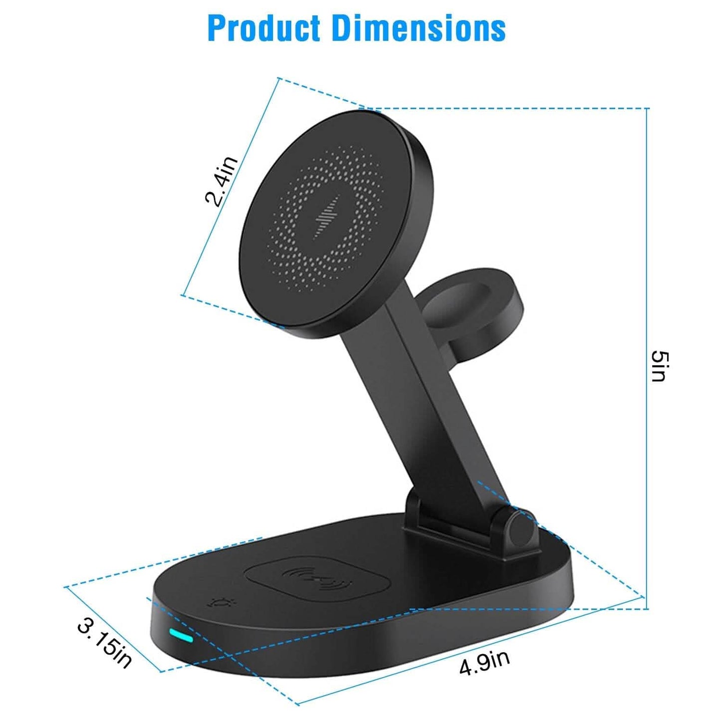 4-in-1 15W Foldable Magnetic Wireless Charging Station