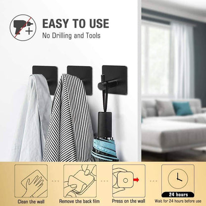 4-Pack: Heavy Duty Durable 304 Stainless Steel Wall Hangers
