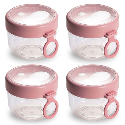4-Piece: 20 Oz Oat Containers with Lids and Folding Spoons