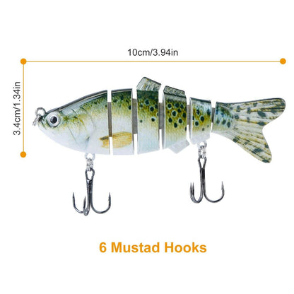4-Piece: 6 Segment Multi Jointed Lifelike Fish Lures