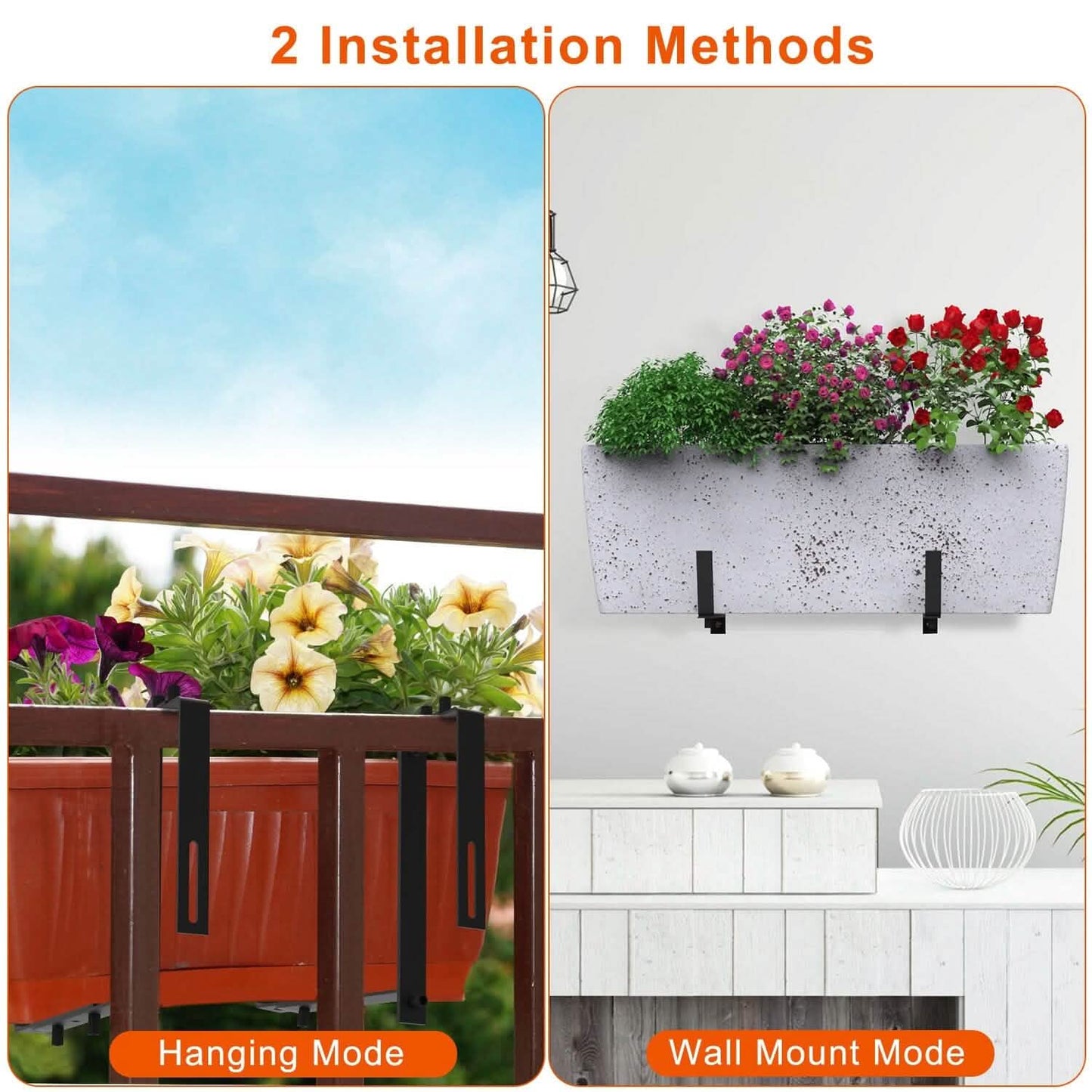 4-Piece: Adjustable Planter Box Brackets