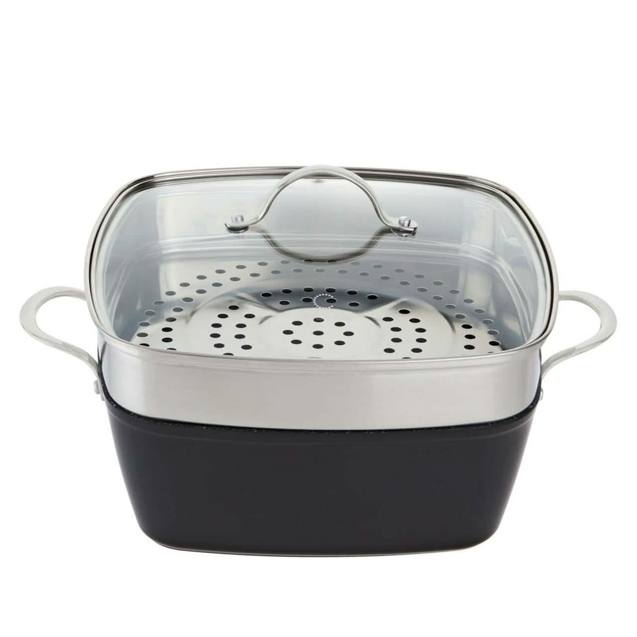4-Piece: Curtis Stone Dura-Pan Chef Square Saute Set (Refurbished)