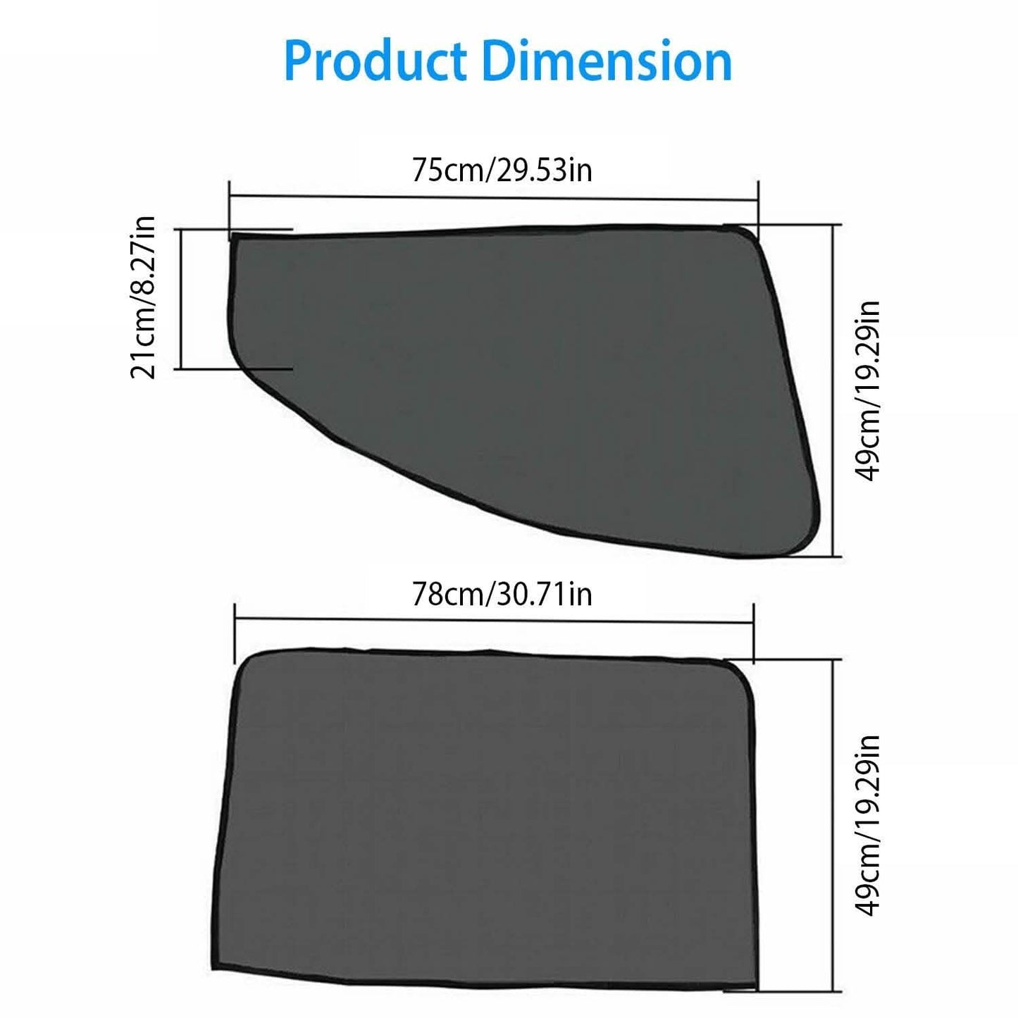 4-Piece: Front Rear Car Window Magnet Covers
