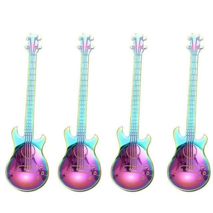 4-Piece: Guitar-Shaped Spoon Set