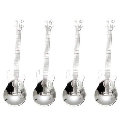 4-Piece: Guitar-Shaped Spoon Set