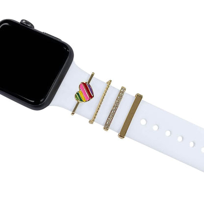 4-Piece Set: Decorative Apple Band Charms