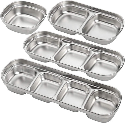 4-Piece Set: Stainless Steel Sauce Dish